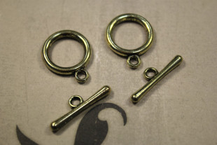 Замок-тогл 1.5 см 5 шт под бронзу