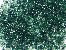 Бисер Япония MIYUKI Delica цилиндрический 11/0 5г DB-0275 зеленый/бирюзовый с цветной линией блестящий